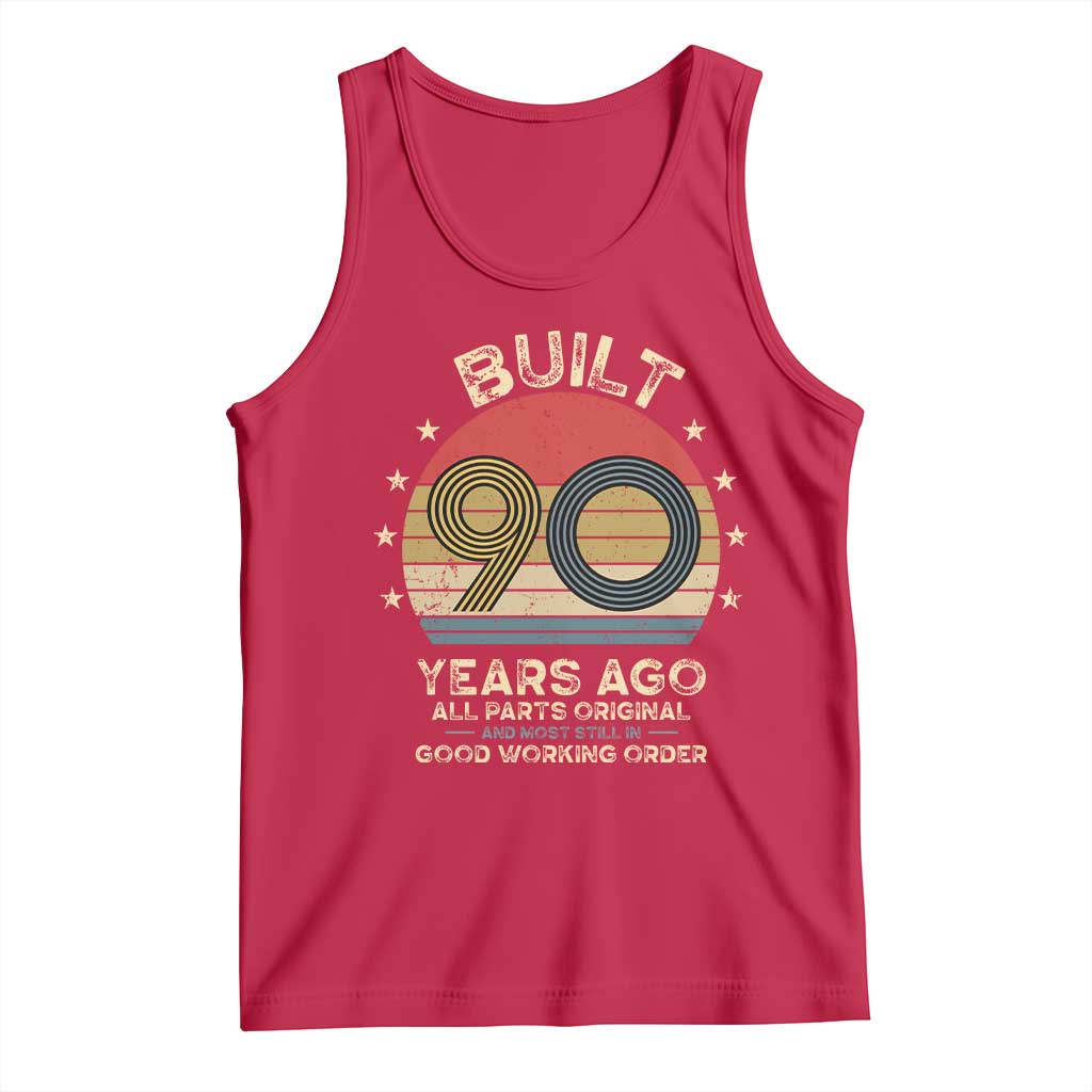 Funny 90th Birthday Tank Top Vintage Retro Built 90 Years Ago