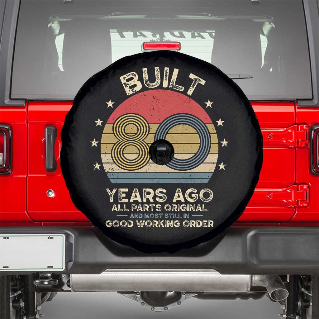 Funny 80th Birthday Spare Tire Cover Vintage Retro Built 80 Years Ago