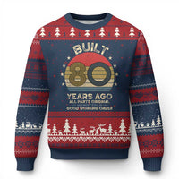 Funny 80th Birthday Ugly Christmas Sweater Vintage Retro Built 80 Years Ago