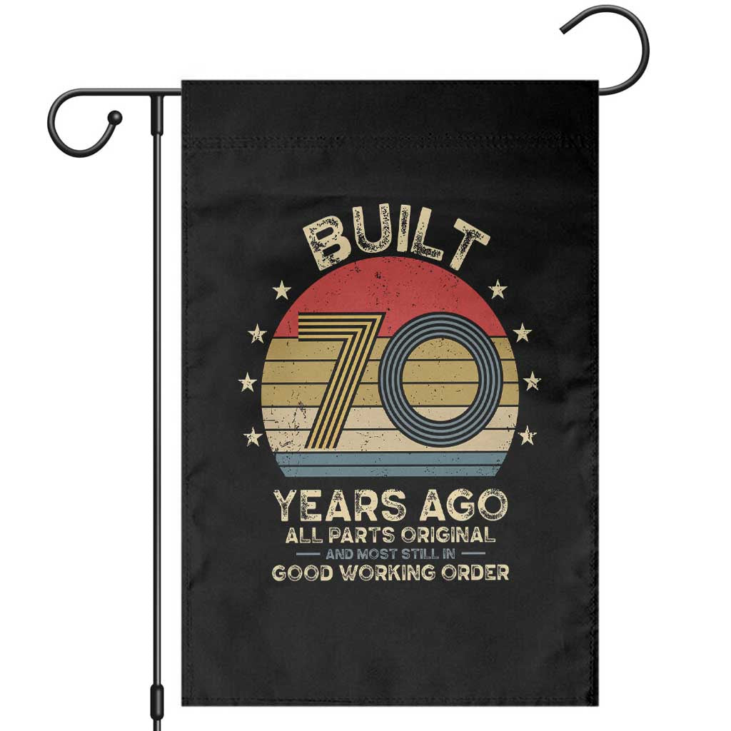 Funny 70th Birthday Garden Flag Vintage Retro Built 70 Years Ago
