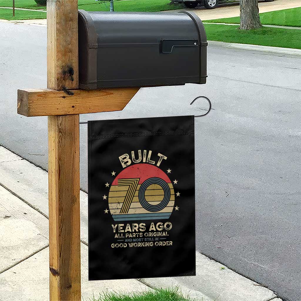Funny 70th Birthday Garden Flag Vintage Retro Built 70 Years Ago
