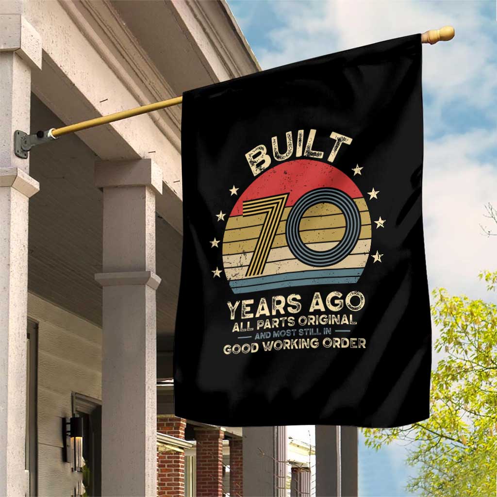 Funny 70th Birthday Garden Flag Vintage Retro Built 70 Years Ago