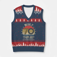 Funny 70th Birthday V-Neck Knit Sweater Vest Vintage Retro Built 70 Years Ago