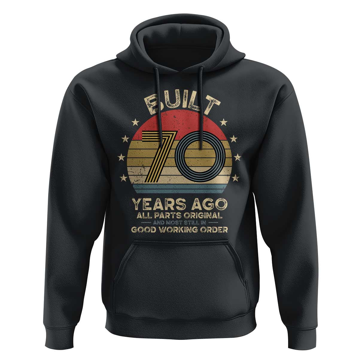 Funny 70th Birthday Hoodie Vintage Retro Built 70 Years Ago