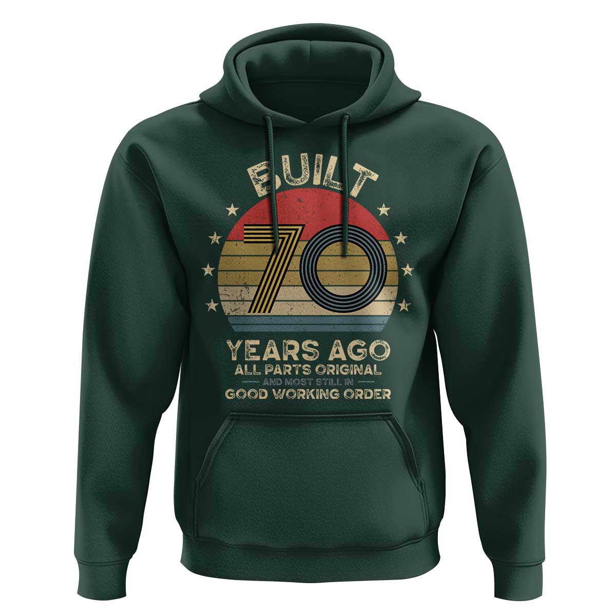 Funny 70th Birthday Hoodie Vintage Retro Built 70 Years Ago