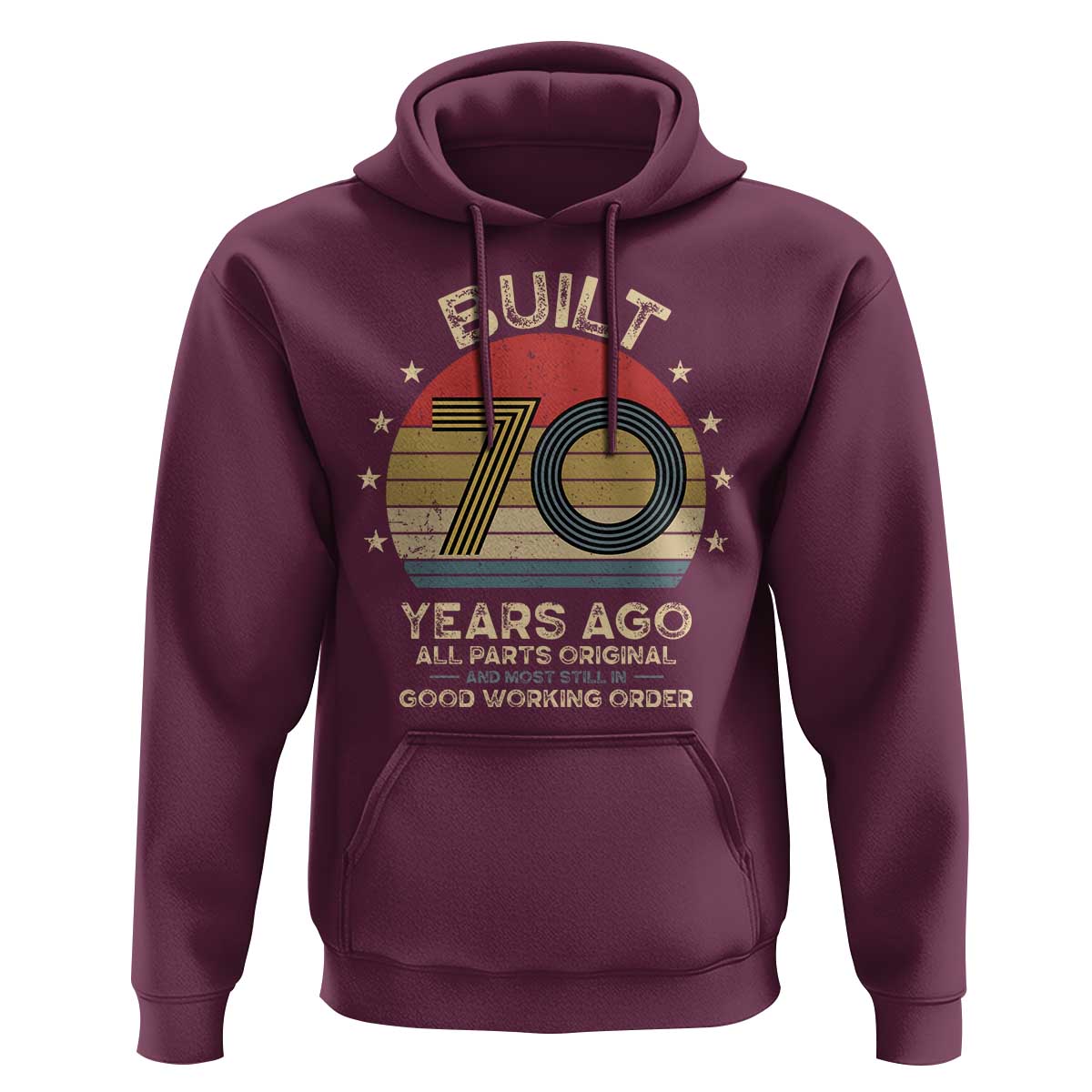 Funny 70th Birthday Hoodie Vintage Retro Built 70 Years Ago