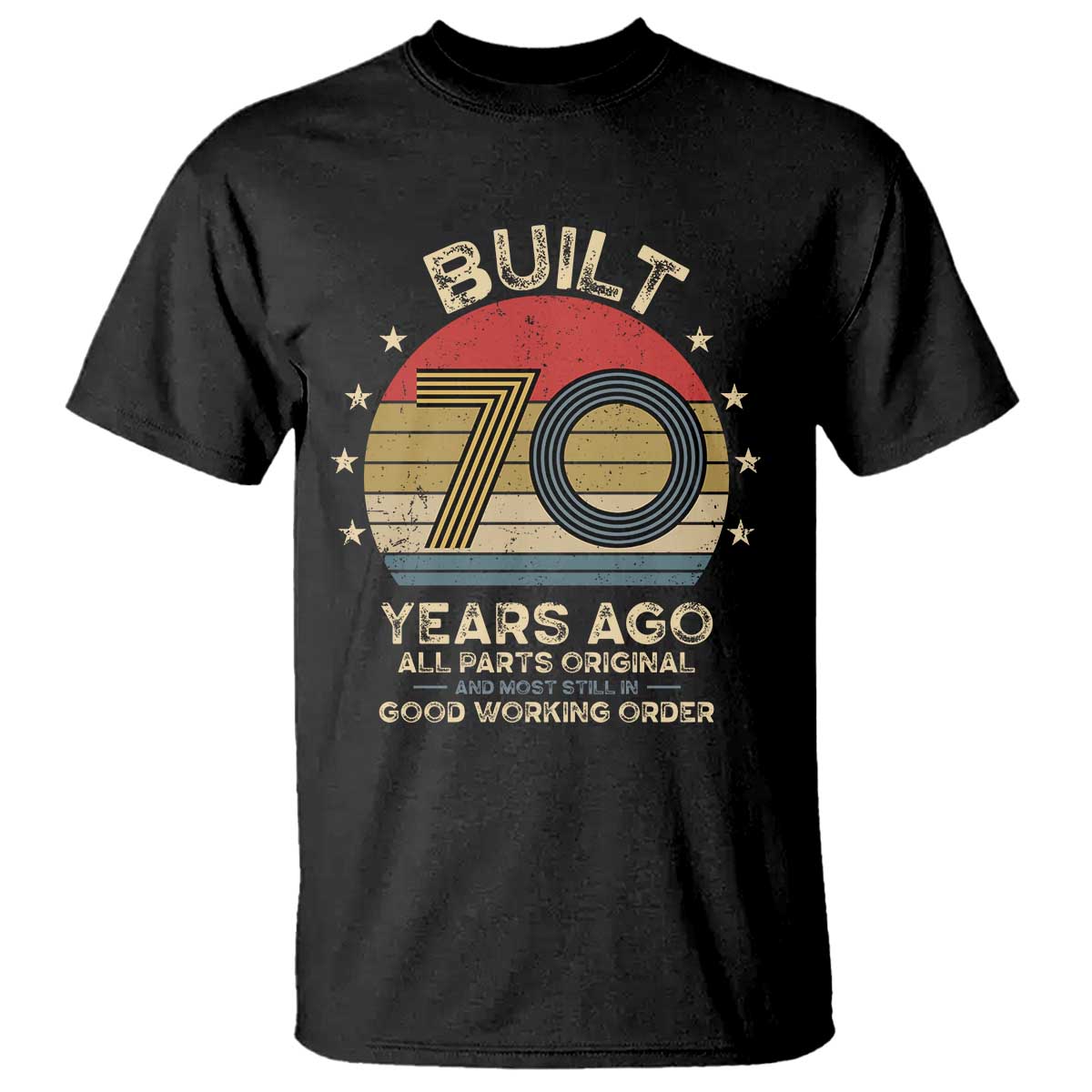 Funny 70th Birthday T Shirt Vintage Retro Built 70 Years Ago