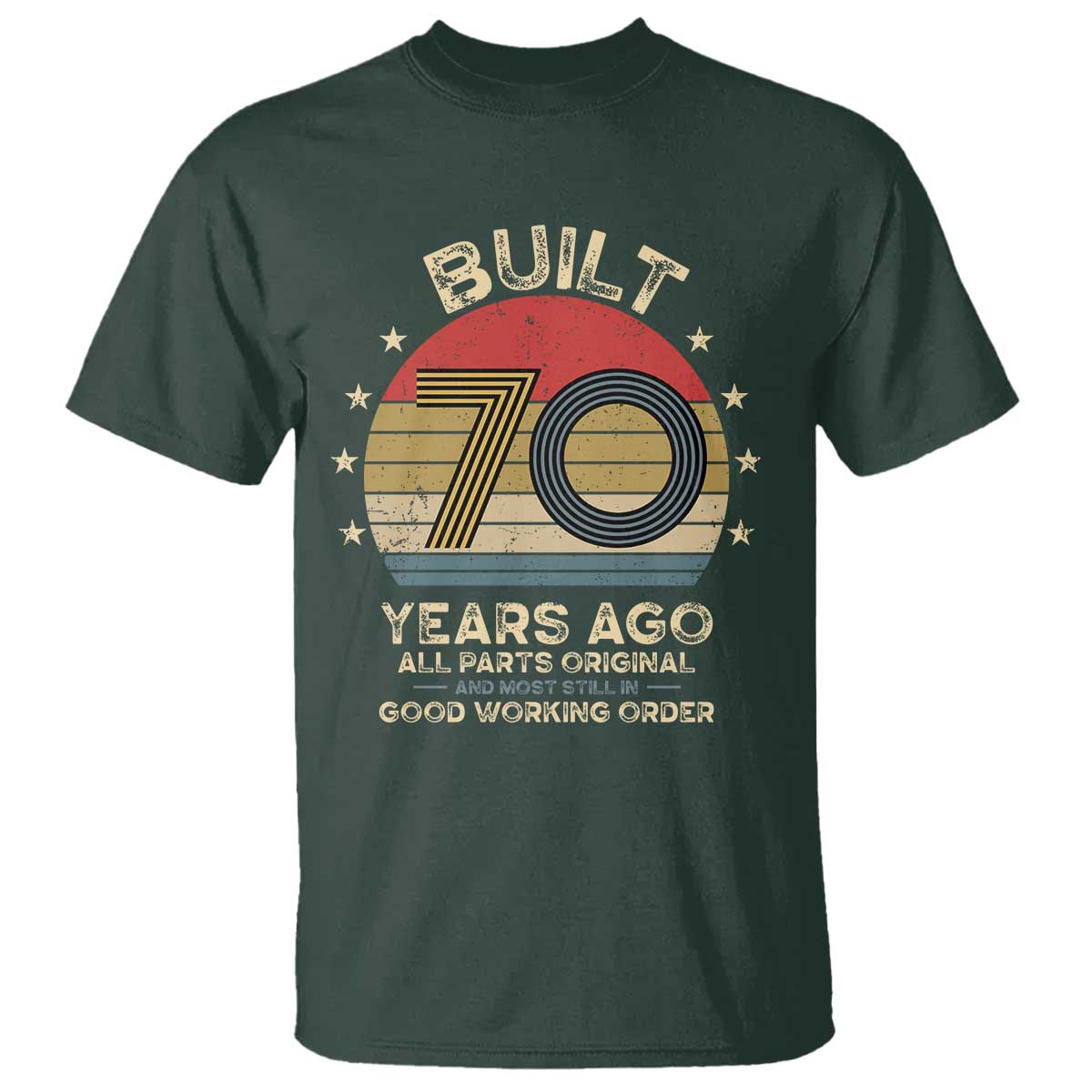 Funny 70th Birthday T Shirt Vintage Retro Built 70 Years Ago