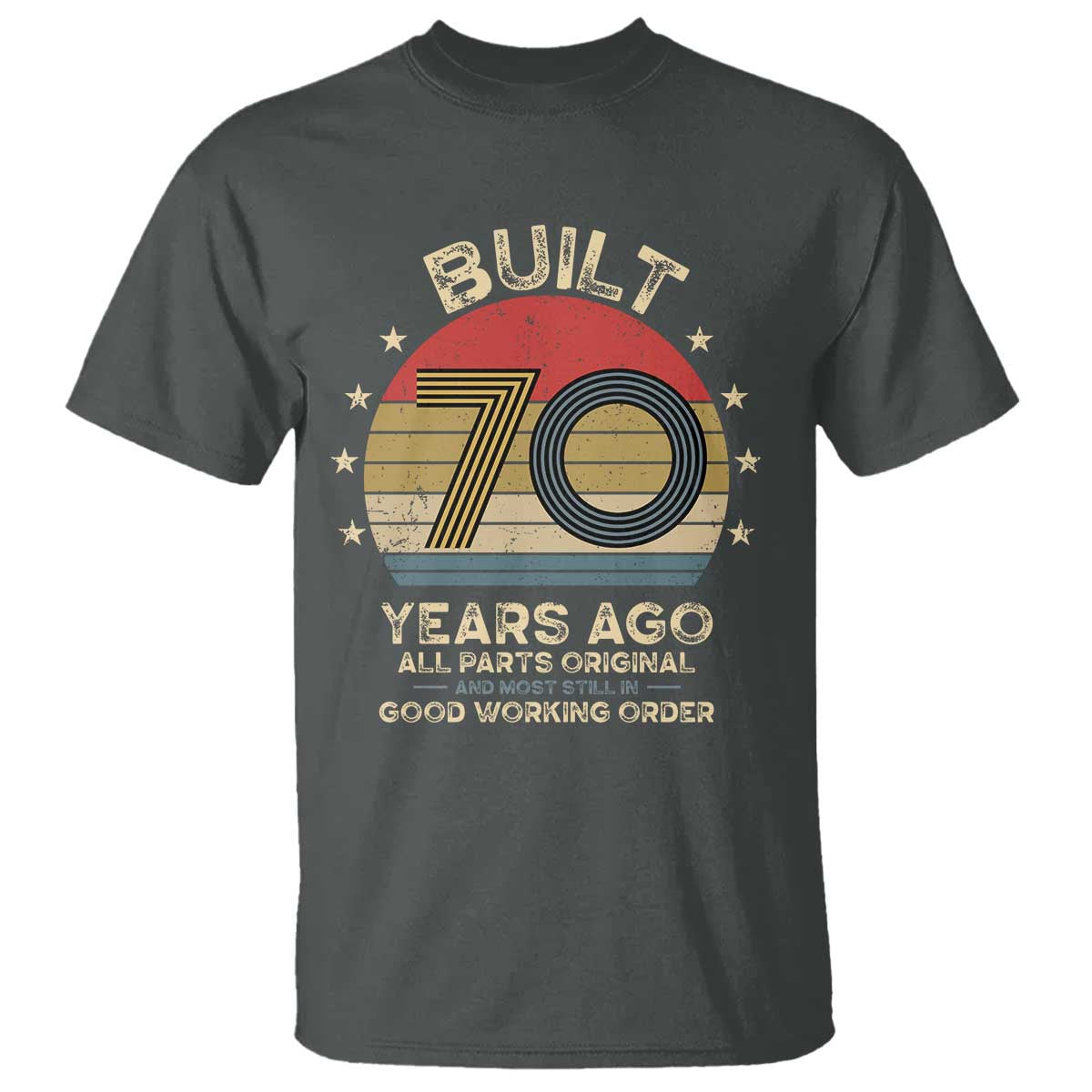 Funny 70th Birthday T Shirt Vintage Retro Built 70 Years Ago