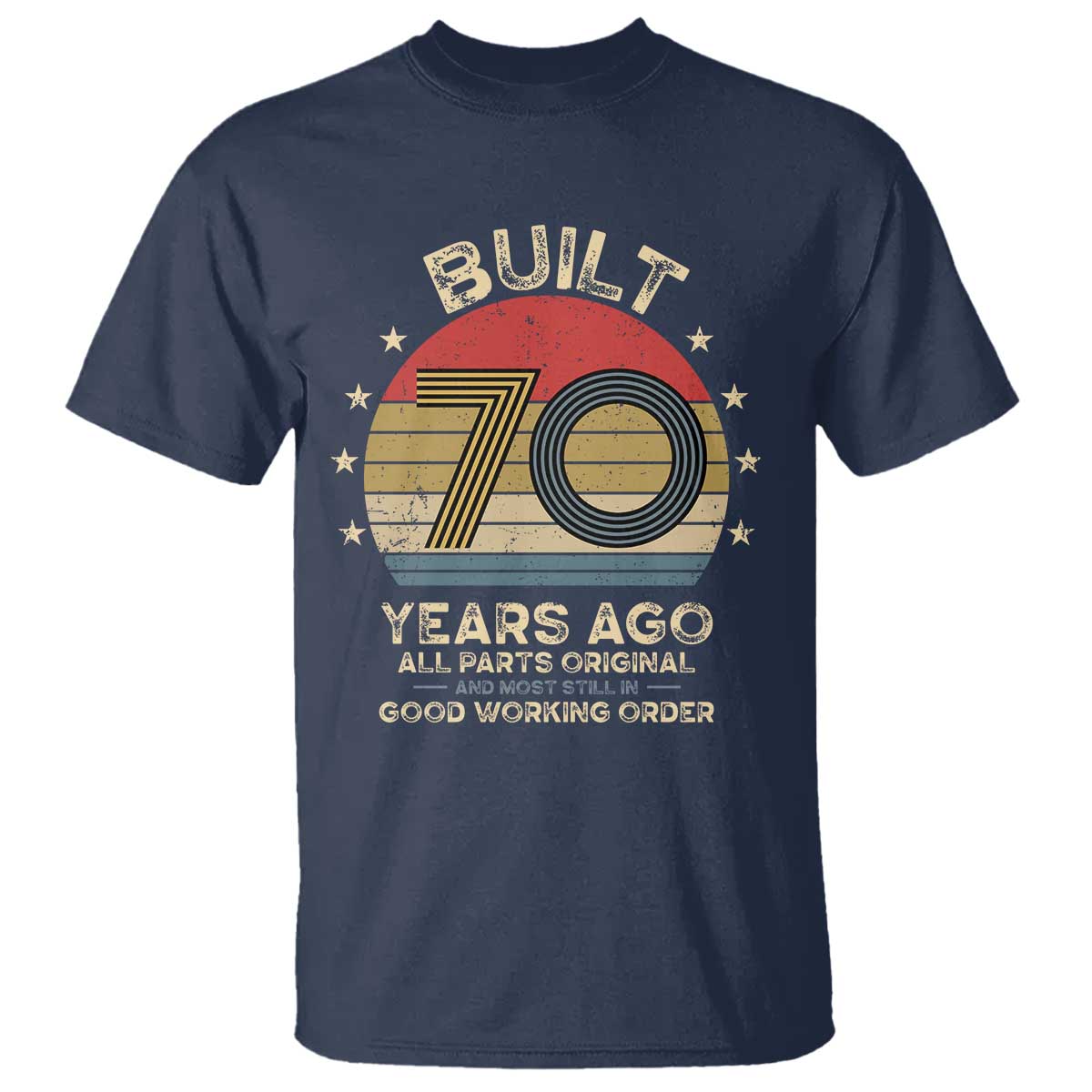 Funny 70th Birthday T Shirt Vintage Retro Built 70 Years Ago
