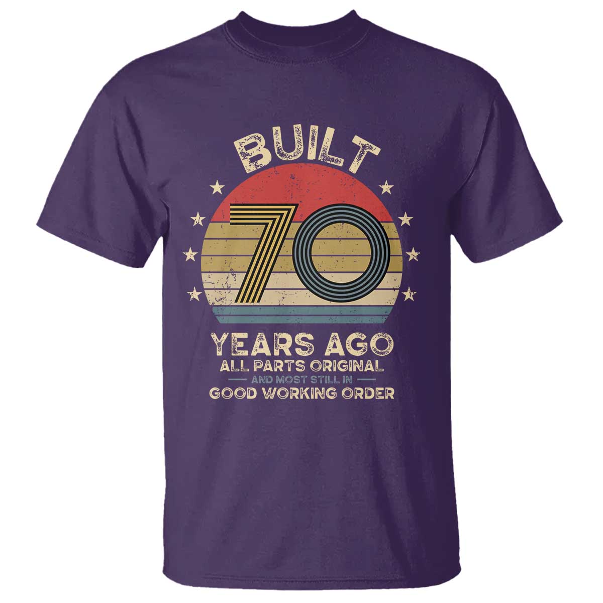 Funny 70th Birthday T Shirt Vintage Retro Built 70 Years Ago