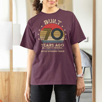 Funny 70th Birthday T Shirt For Women Vintage Retro Built 70 Years Ago