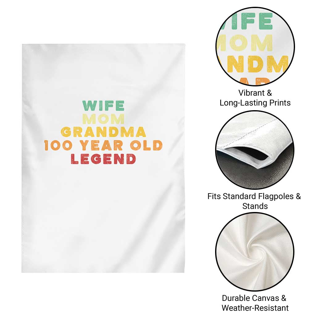 100th Birthday Gifts For Women Garden Flag Wife Mom Grandma 100 Year Old Legend