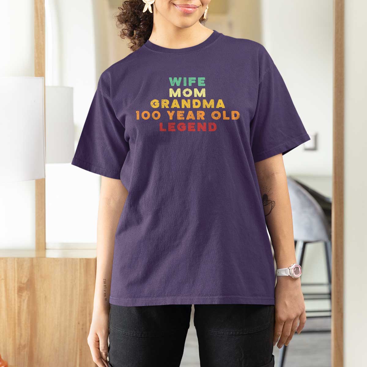 100th Birthday Gifts For Women T Shirt For Women Wife Mom Grandma 100 Year Old Legend