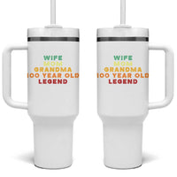 100th Birthday Gifts For Women Tumbler With Handle Wife Mom Grandma 100 Year Old Legend