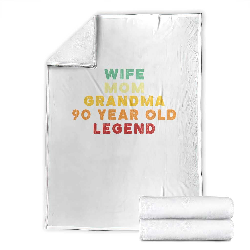 90th Birthday Gifts For Women Throw Blanket Wife Mom Grandma 90 Year Old Legend