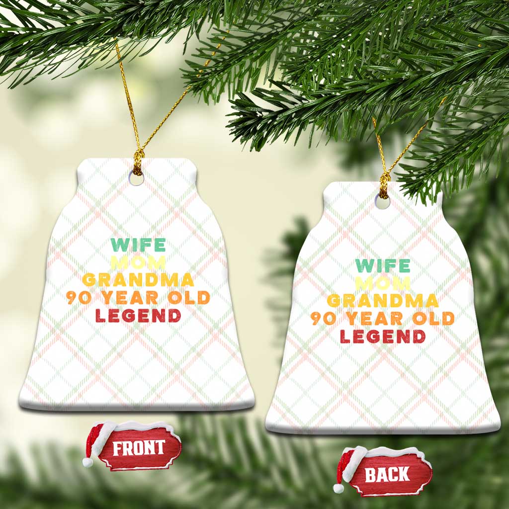 90th Birthday Gifts For Women Ceramic Ornament Wife Mom Grandma 90 Year Old Legend
