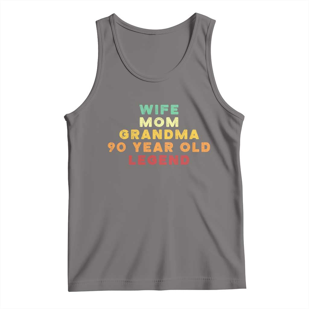 90th Birthday Gifts For Women Tank Top Wife Mom Grandma 90 Year Old Legend