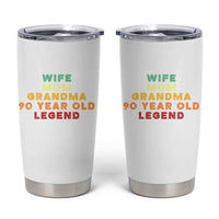 90th Birthday Gifts For Women Tumbler Cup Wife Mom Grandma 90 Year Old Legend