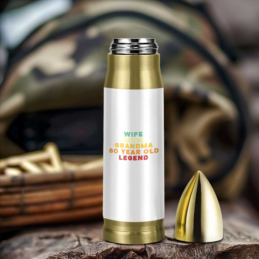 80th Birthday Gifts For Women Bullet Tumbler Wife Mom Grandma 80 Year Old Legend
