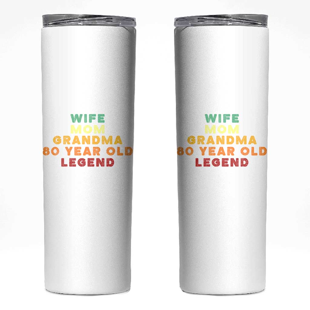 80th Birthday Gifts For Women Skinny Tumbler Wife Mom Grandma 80 Year Old Legend