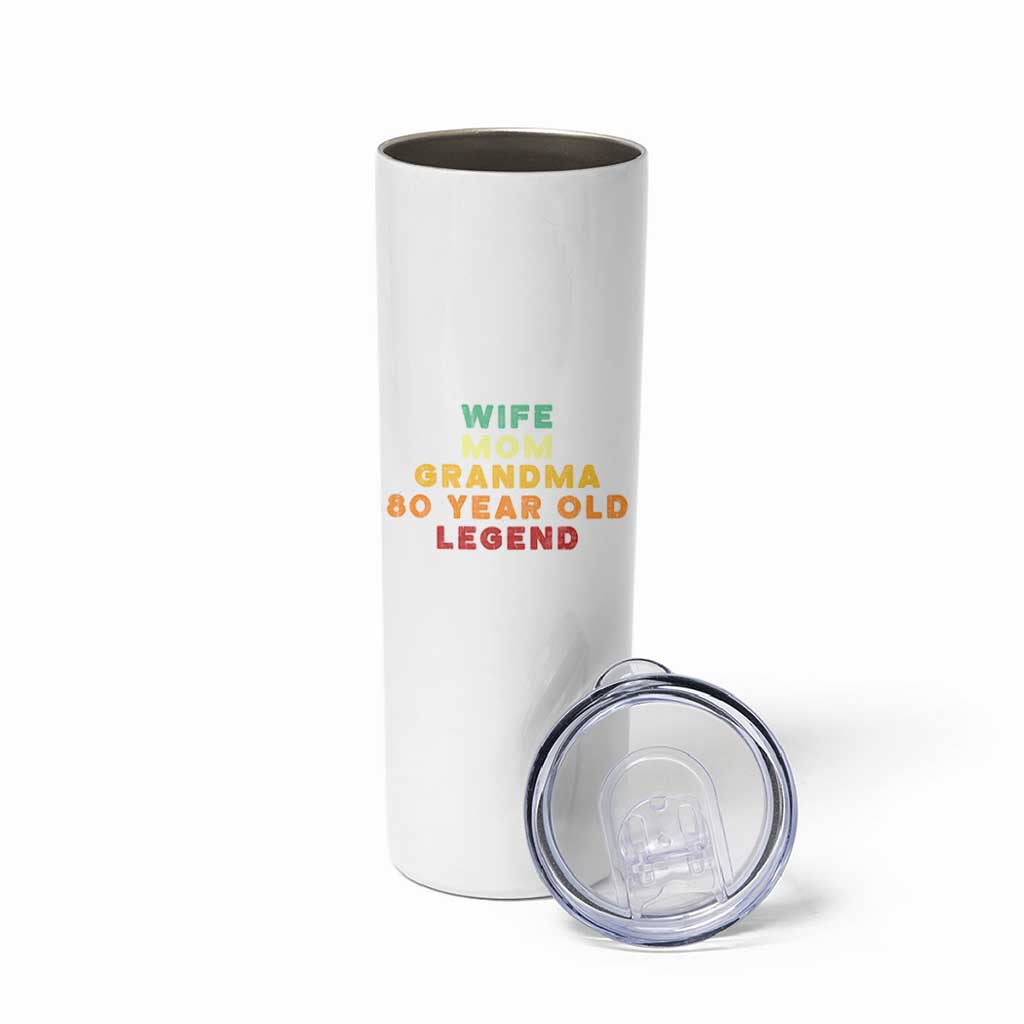 80th Birthday Gifts For Women Skinny Tumbler Wife Mom Grandma 80 Year Old Legend