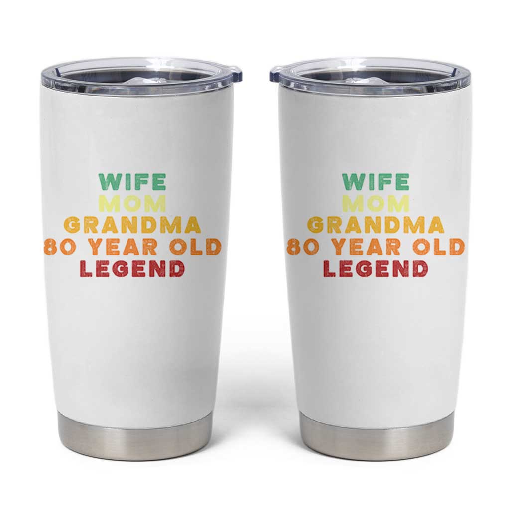 80th Birthday Gifts For Women Tumbler Cup Wife Mom Grandma 80 Year Old Legend