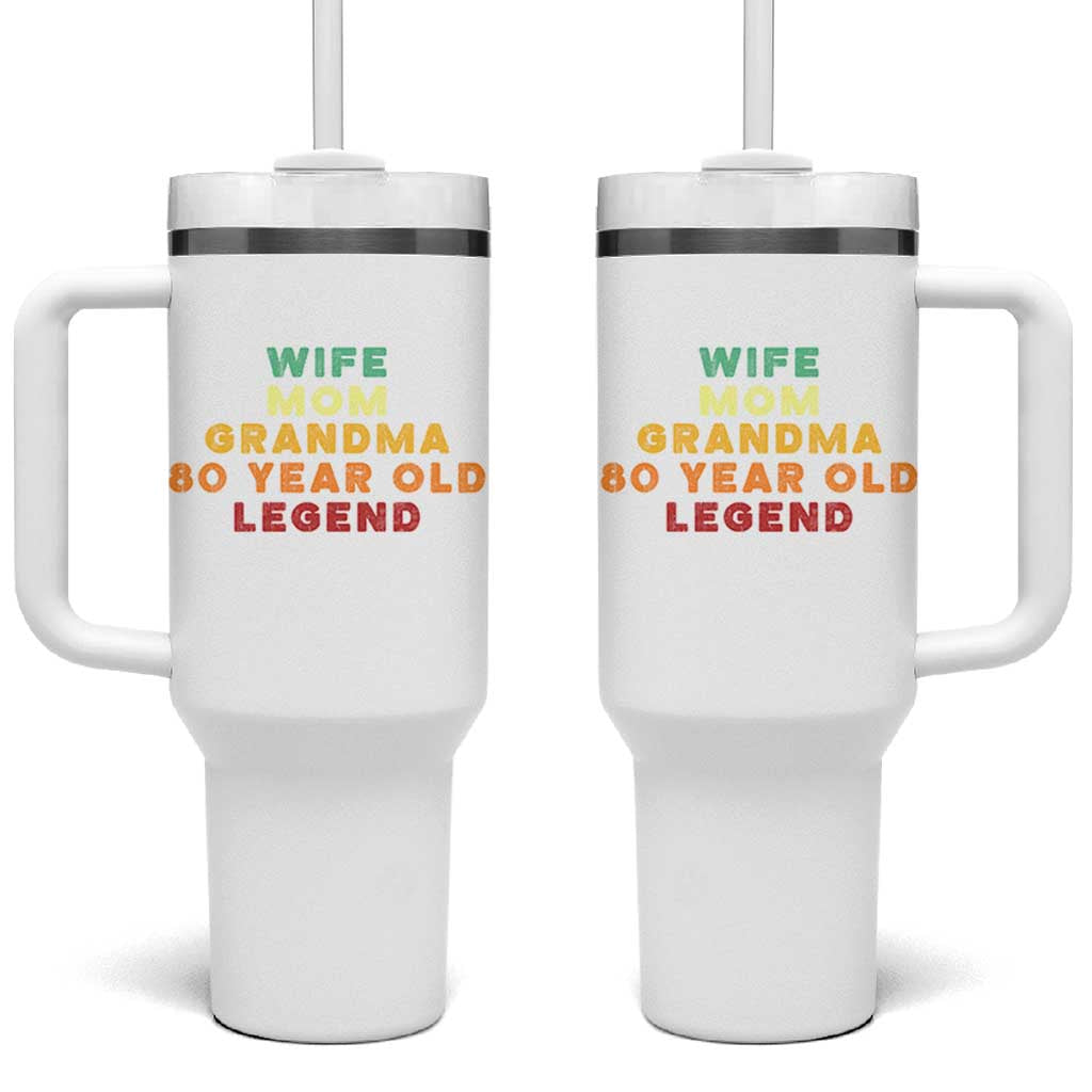 80th Birthday Gifts For Women Tumbler With Handle Wife Mom Grandma 80 Year Old Legend