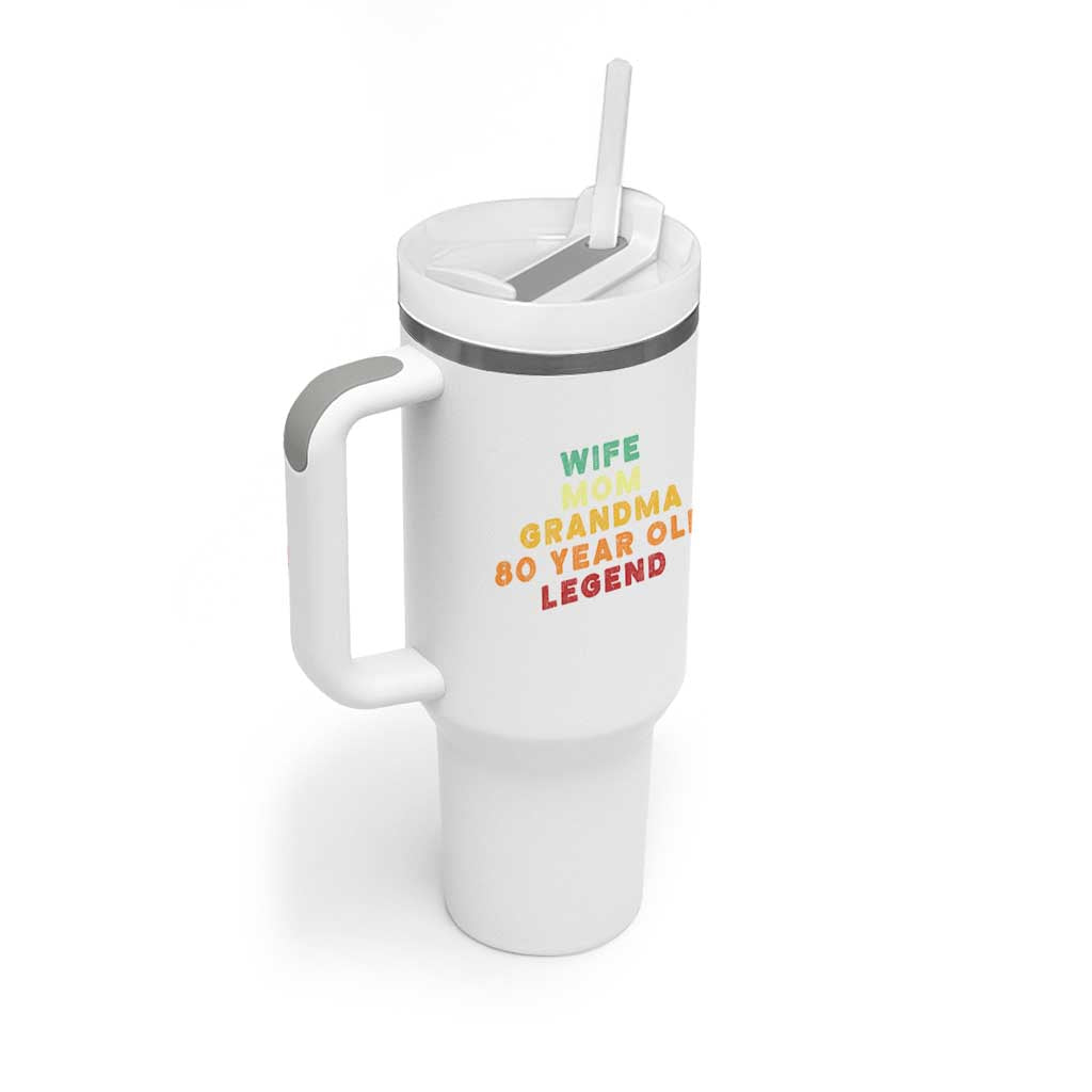 80th Birthday Gifts For Women Tumbler With Handle Wife Mom Grandma 80 Year Old Legend