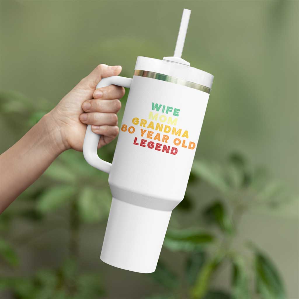 80th Birthday Gifts For Women Tumbler With Handle Wife Mom Grandma 80 Year Old Legend