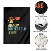 100th Birthday Garden Flag Husband Dad Grandpa 100 Year Old Legend