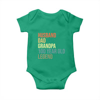 100th Birthday Baby Onesie Husband Dad Grandpa 100 Year Old Legend