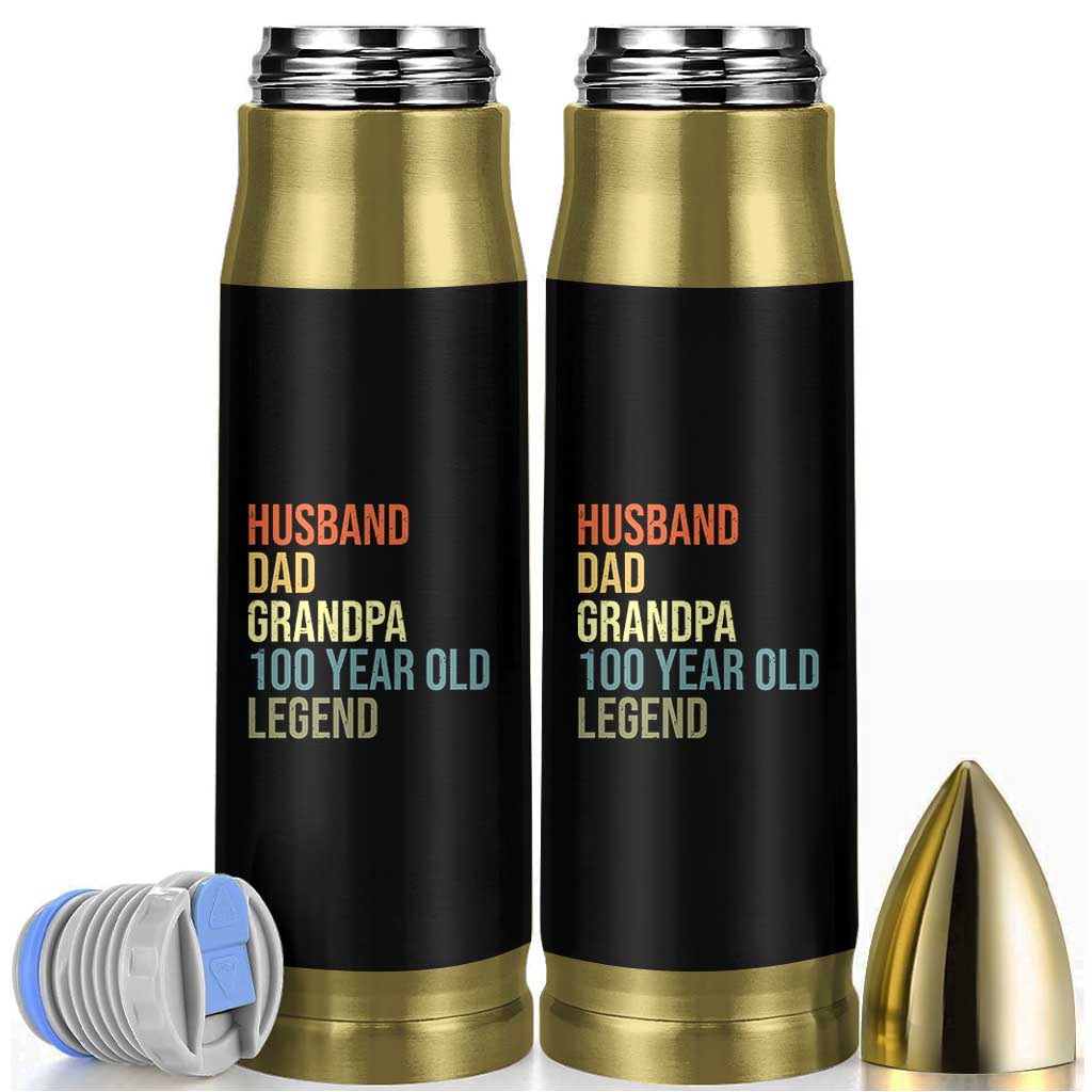 100th Birthday Bullet Tumbler Husband Dad Grandpa 100 Year Old Legend