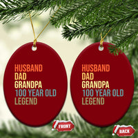100th Birthday Ceramic Ornament Husband Dad Grandpa 100 Year Old Legend