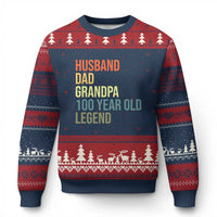 100th Birthday Ugly Christmas Sweater Husband Dad Grandpa 100 Year Old Legend