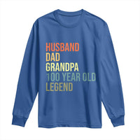 100th Birthday Long Sleeve Shirt Husband Dad Grandpa 100 Year Old Legend