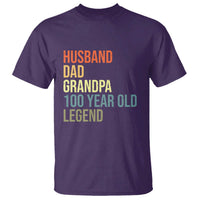 100th Birthday T Shirt Husband Dad Grandpa 100 Year Old Legend