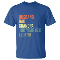 100th Birthday T Shirt Husband Dad Grandpa 100 Year Old Legend