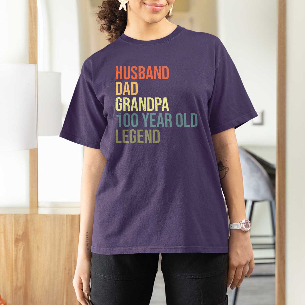100th Birthday T Shirt For Women Husband Dad Grandpa 100 Year Old Legend
