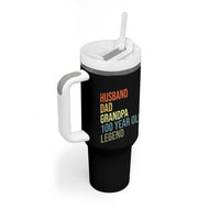 100th Birthday Tumbler With Handle Husband Dad Grandpa 100 Year Old Legend