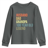 100th Birthday Youth Sweatshirt Husband Dad Grandpa 100 Year Old Legend