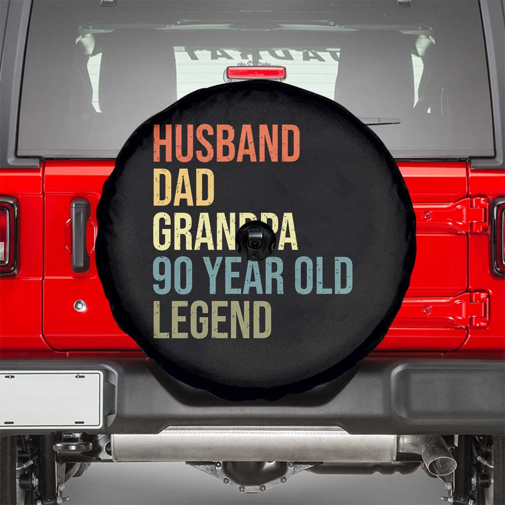 90th Birthday Spare Tire Cover Husband Dad Grandpa 90 Year Old Legend