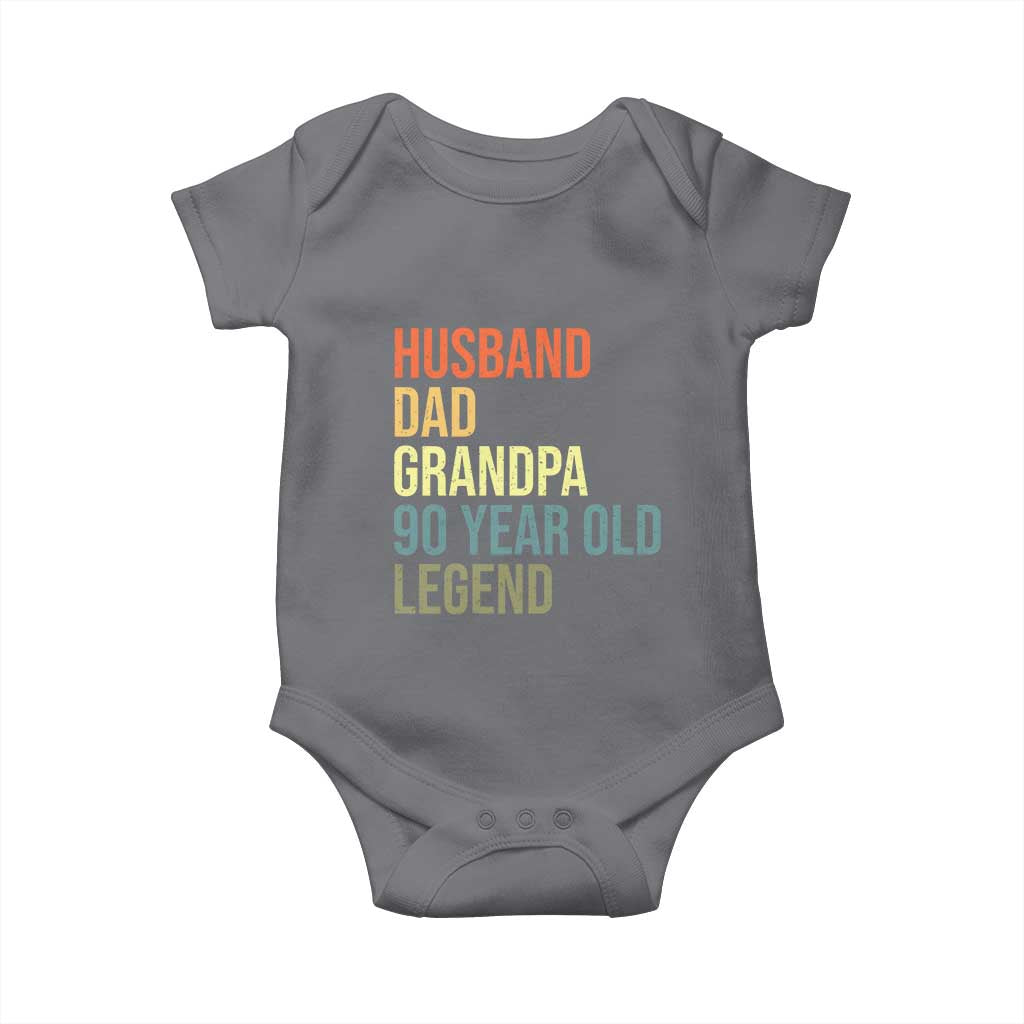 90th Birthday Baby Onesie Husband Dad Grandpa 90 Year Old Legend