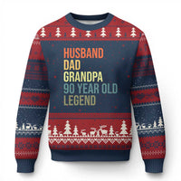 90th Birthday Ugly Christmas Sweater Husband Dad Grandpa 90 Year Old Legend