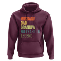 90th Birthday Hoodie Husband Dad Grandpa 90 Year Old Legend