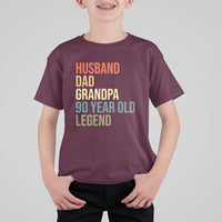 90th Birthday T Shirt For Kid Husband Dad Grandpa 90 Year Old Legend