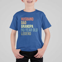 90th Birthday T Shirt For Kid Husband Dad Grandpa 90 Year Old Legend