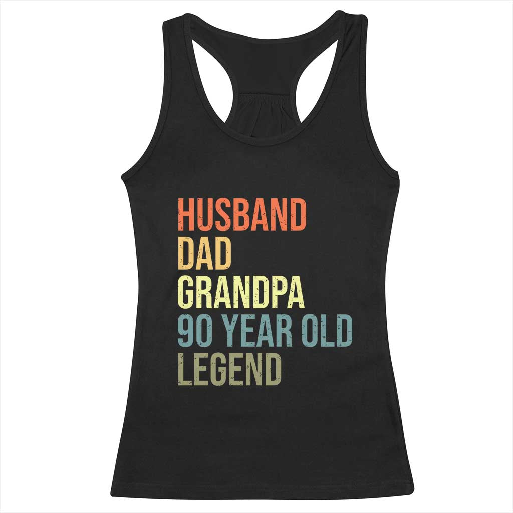 90th Birthday Racerback Tank Top Husband Dad Grandpa 90 Year Old Legend