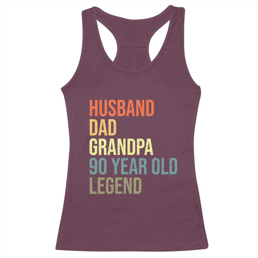 90th Birthday Racerback Tank Top Husband Dad Grandpa 90 Year Old Legend