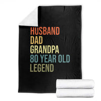 80th Birthday Throw Blanket Husband Dad Grandpa 80 Year Old Legend